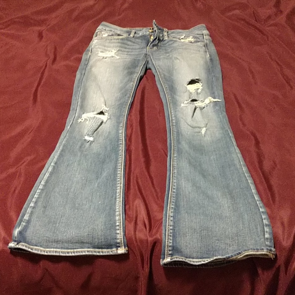AE Flare Jeans with Holes Size 2 Short
